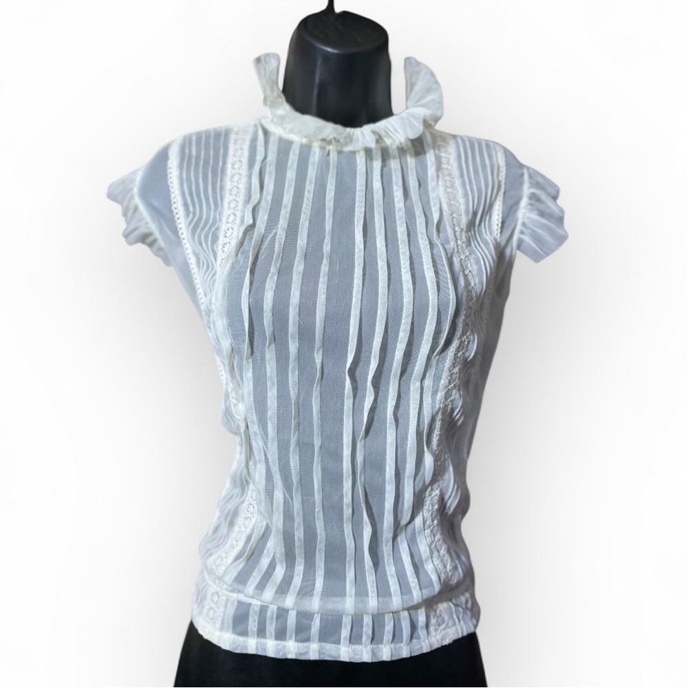 Tramp Ivory Vertical Stripe Blouse
